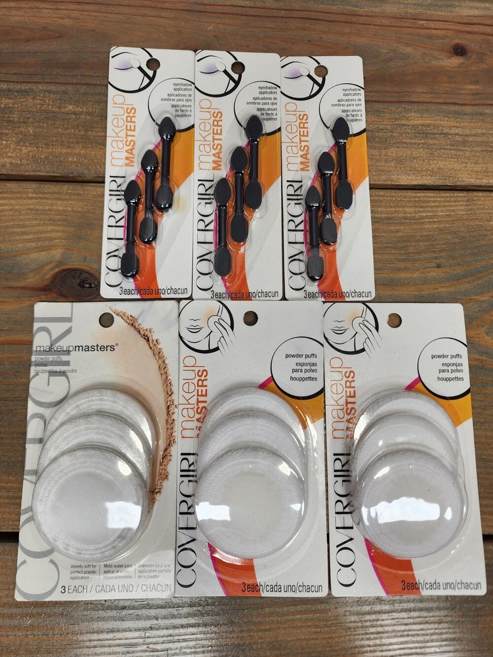 3 PACK CoverGirl Makeup Masters Powder Puffs, 3 Ct Eye Shadow 3 Packs 3 Ct
